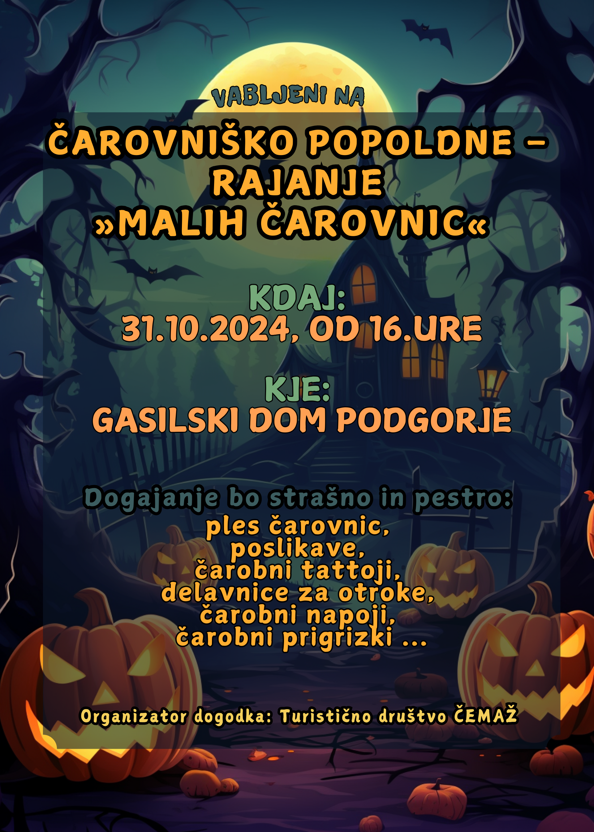 Blue and Orange Halloween Party Poster (2)